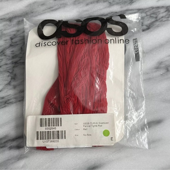 ASOS Curve Accessories - ASOS Curve Red Oversized Fishnet Tights One Size New Plus Size